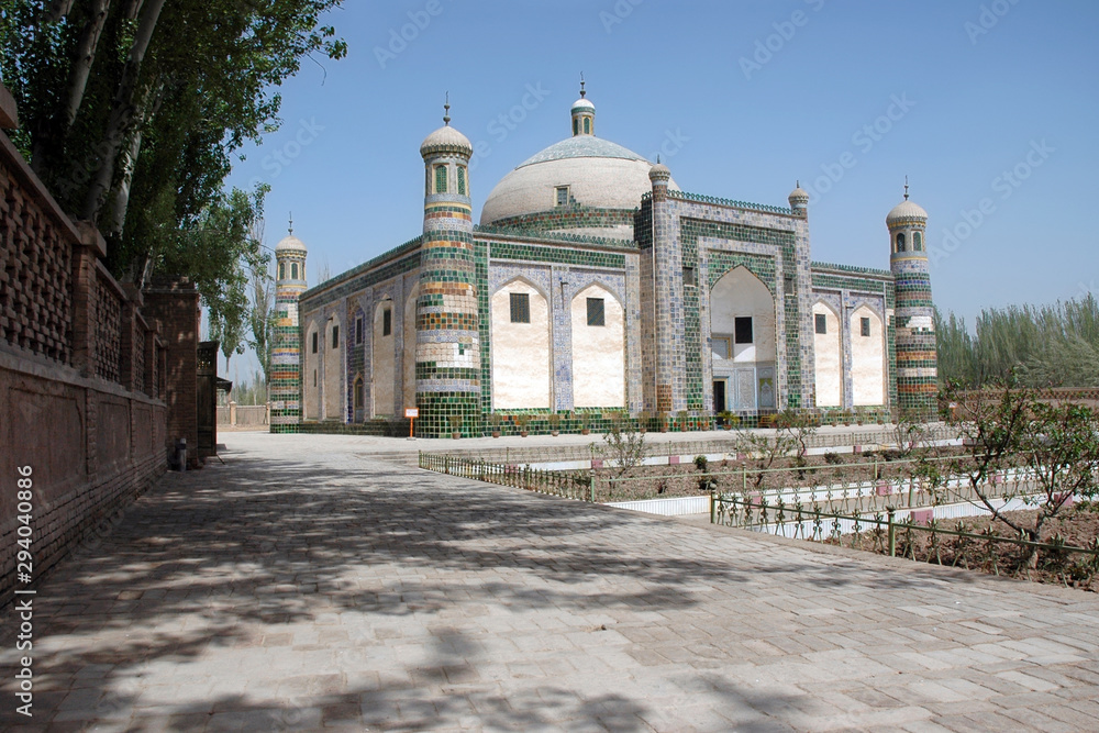 Abakh hoja tomb. One of the most popular touristic attraction in the city. Kashgar, Xinjiang, China.