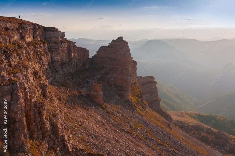 Fototapeta premium Mountain autumn. Bermamyt plateau, sunset