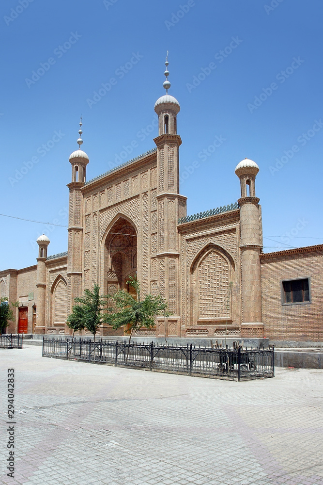 One of the city mosque. Hotan, Xinjiang, China, Asia.