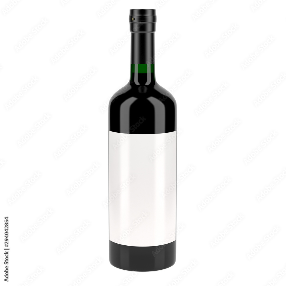 Red wine bottle with blank label Red wine bottle with blank label