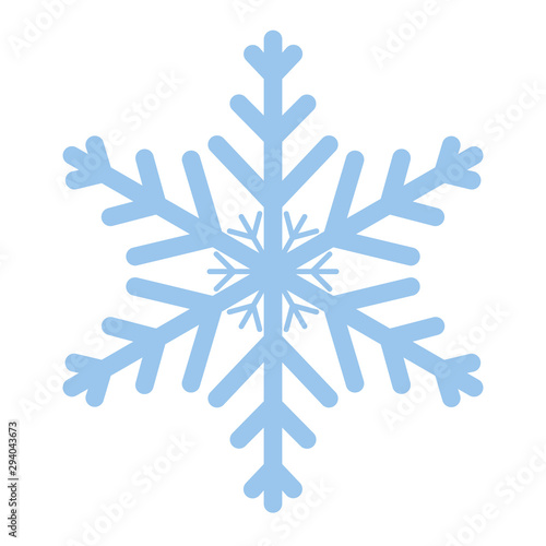 Snowflake Icon Blue | Ice Crystal Winter Symbol | Christmas Logo | Xmas Sign