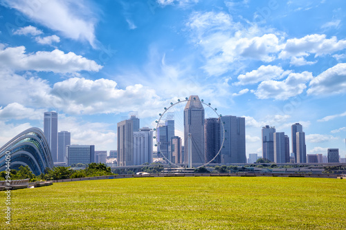 Singapore city skyline from Marina Barrage
