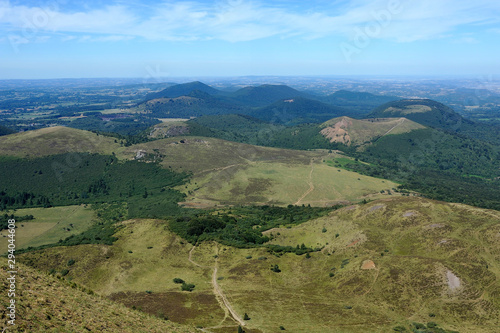 Panoramic view of the volcanoes of Auvergne