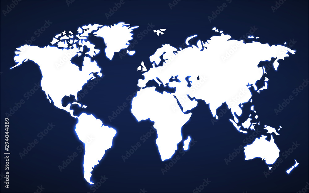 Naklejka premium World map vector abstract illustration isolated on blue background