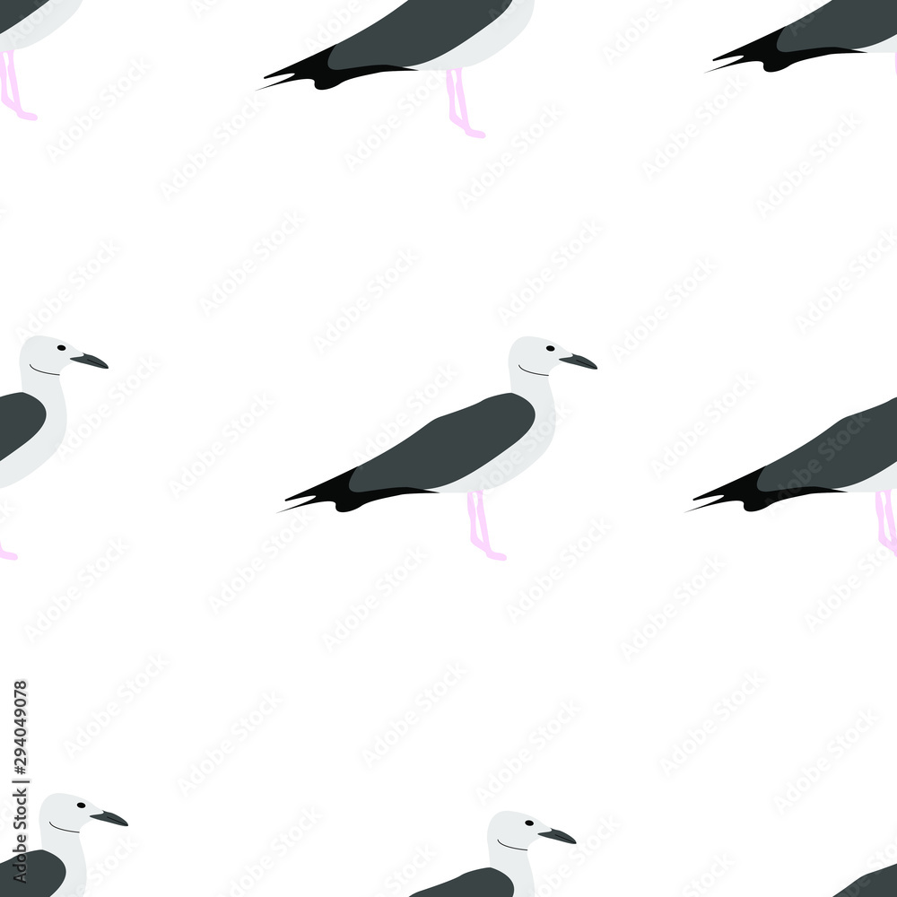 Gull. Seamless pattern. Vector graphics. Vector EPS10. Gull. Seamless pattern. Vector graphics. Vector EPS10.