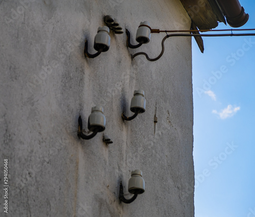 Old fashioned ceramic electric insulator