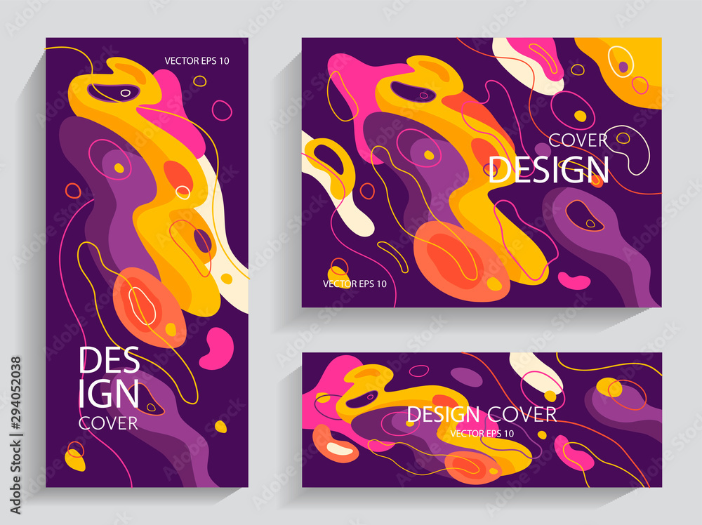 Fototapeta Liquid abstract brochures in vibrant colors