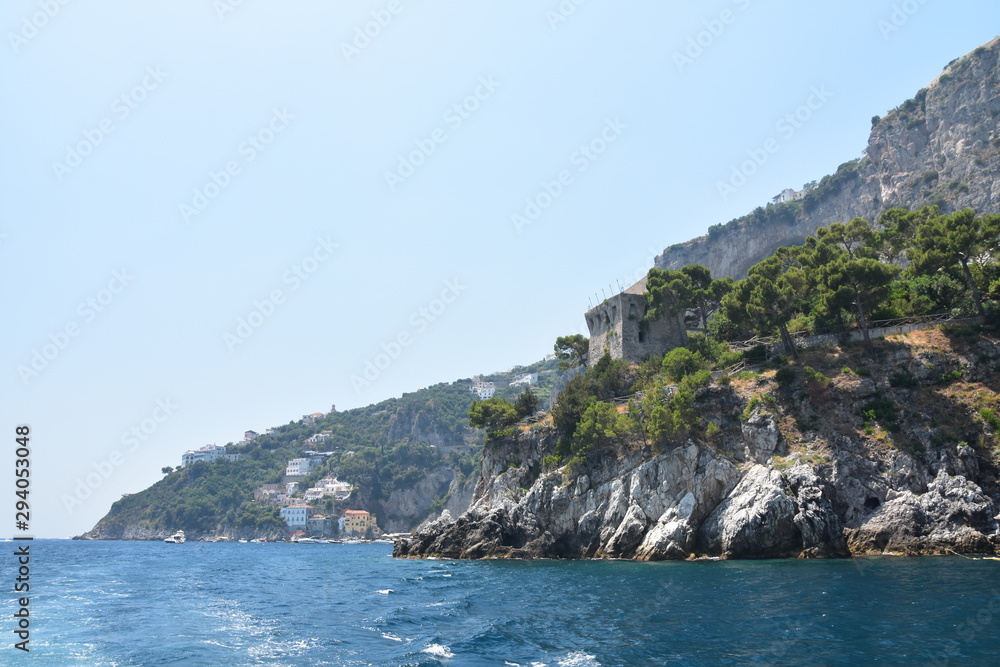 View of the coast of positano amalfi coast italy