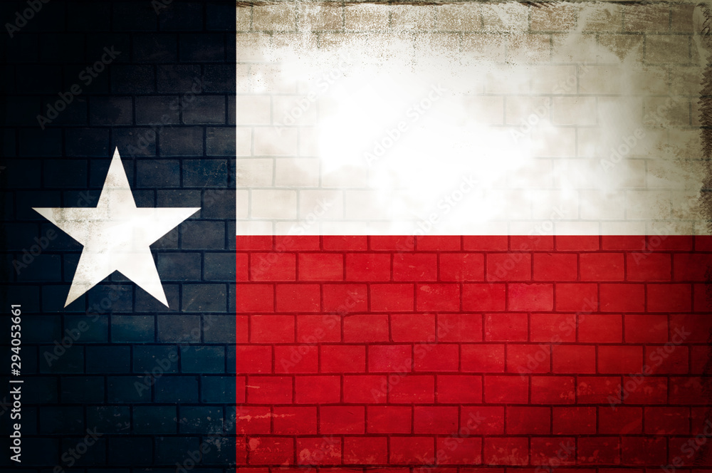 State Texas flag painted on the wall