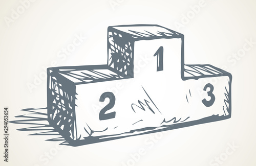 Places for winners. Vector drawing