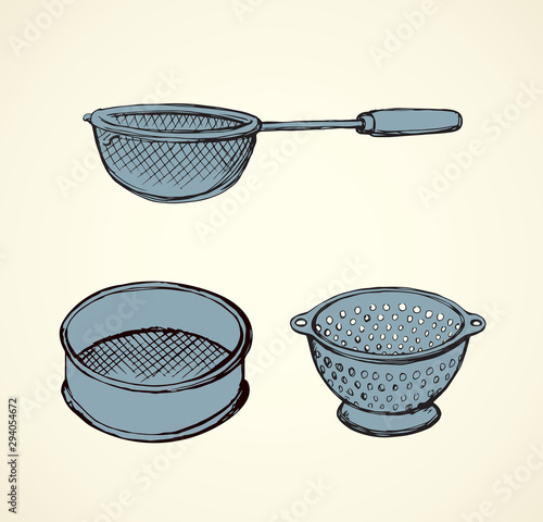Colander. Vector drawing