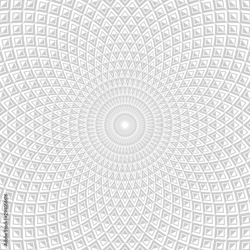 Circle geometric pattern. White textured background.