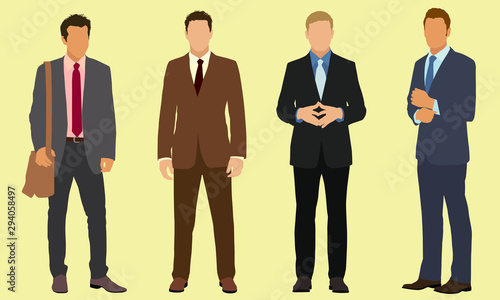 Young Businessmen Dressed in Suit & Tie