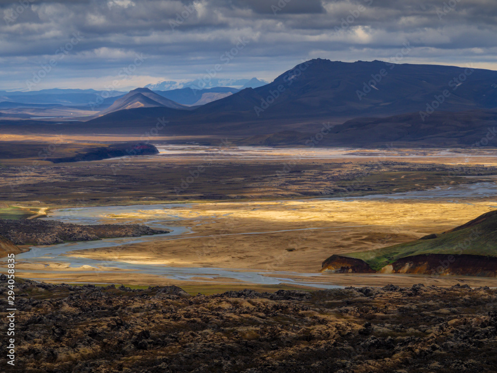 Beautiful landscape view to Landmannalaugar mountain.
