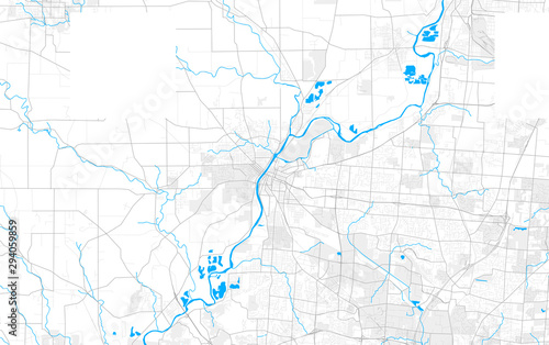 Rich detailed vector map of Hamilton, Ohio, USA