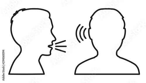 People talk: speak and listen – vector