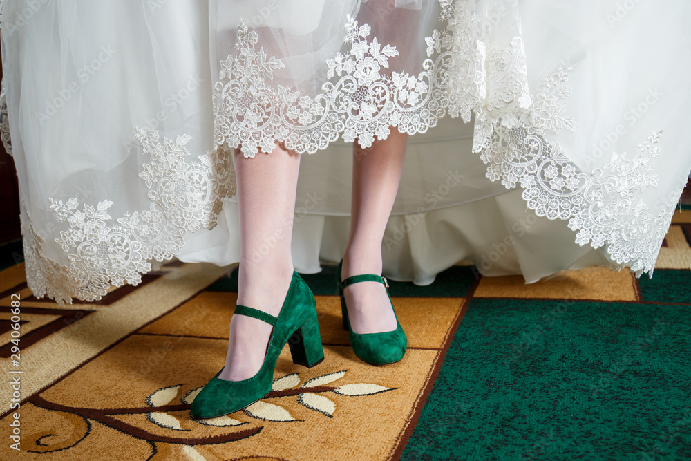 Women's shoes on the wedding day for the bride Women's shoes on the wedding day for the bride
