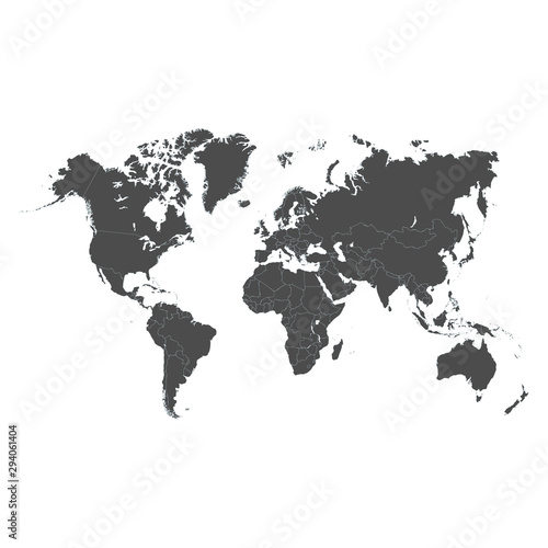 vector illustration of dark color world map