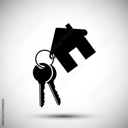 House with key icon - vector for stock