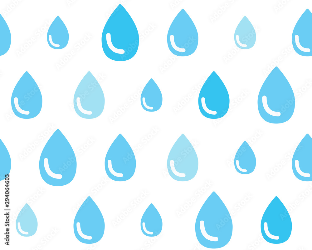 Blue drops of water on white background, seamless pattern. Drops as symbol of rain. Heavy rain. Vector background Blue drops of water on white background, seamless pattern. Drops as symbol of rain. Heavy rain. Vector background
