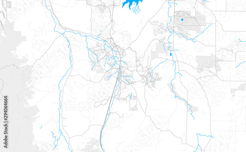 Rich detailed vector map of Castle Rock, Colorado, USA