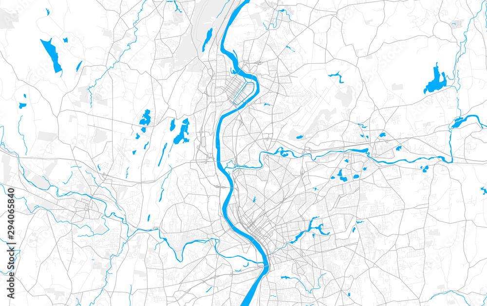 Fototapeta premium Rich detailed vector map of Chicopee, Massachusetts, USA