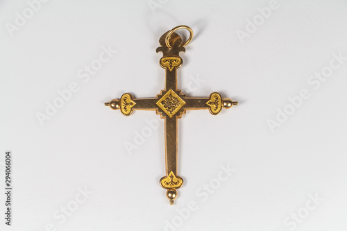 Wallpaper Mural Traditional catholic cross pendant made in gold Torontodigital.ca