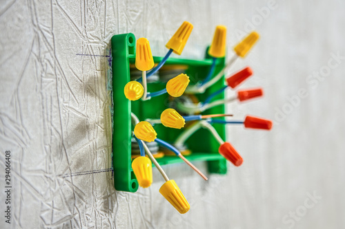 Принти на полотні Connector splice wires together with a wire nut.