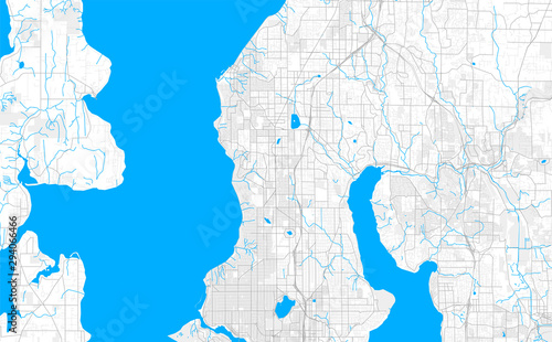 Rich detailed vector map of Shoreline, Washington, USA
