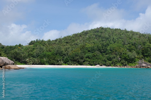 Seychelles' paradise baches as seen from the boat