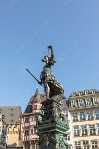 fountain with lady justice in Frankfurt