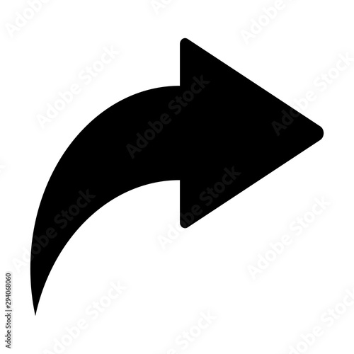 Simple black share arrow icon isolated on white background photo
