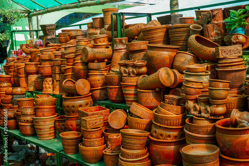 Various types of pottery which are used in nursery or garden making. It is ready in Bangladesh. © Monochobe