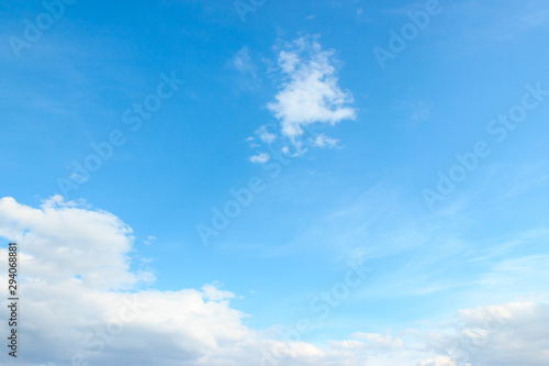 Blue open sky with white clouds landscape