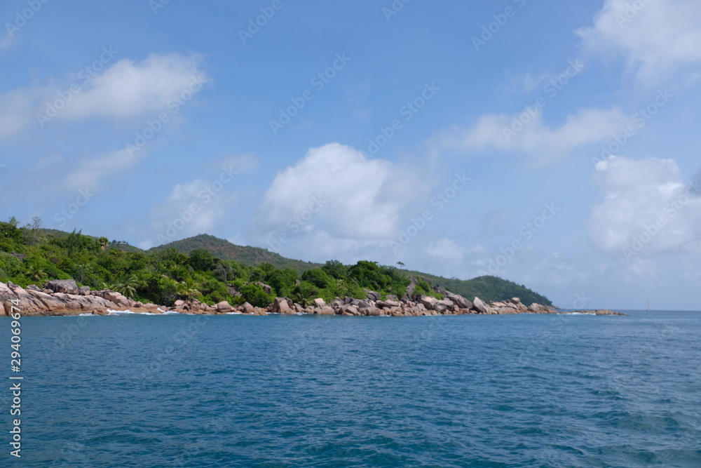 Beautiful coastine of the Seychelles
