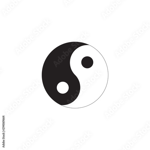 Ying yang symbol of harmony and balance vector illustration.