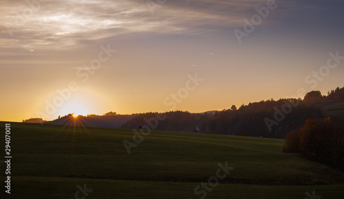 landscape view of Black Forest, autumn, Germany, sunset
