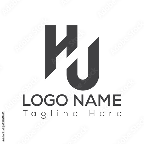 HJ or HU letter logo