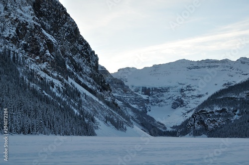 the scenery at Lake Louise, Banff National Park, in winter time. © Siyano