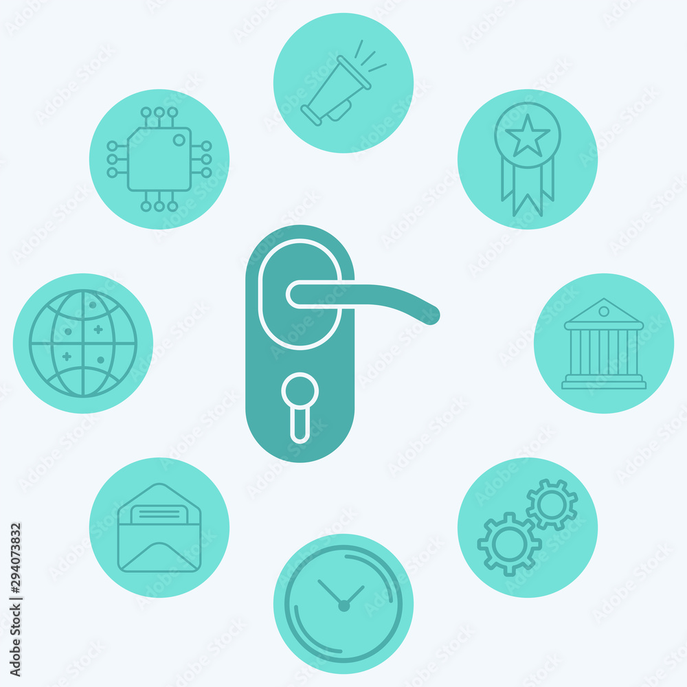 Door handle vector icon sign symbol Door handle vector icon sign symbol