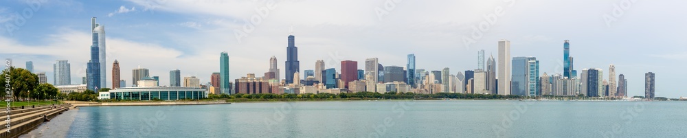 Fototapeta Chicago downtown buildings skyline panorama