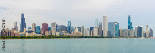 Chicago downtown buildings skyline panorama