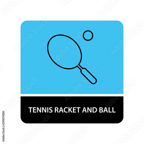 tennis racket and ball icon for web and mobile