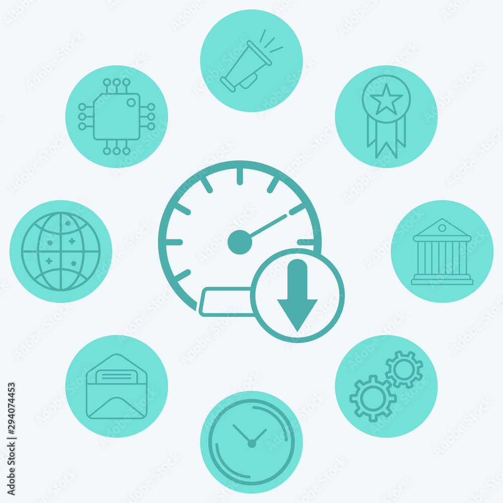 Download speed vector icon sign symbol Download speed vector icon sign symbol