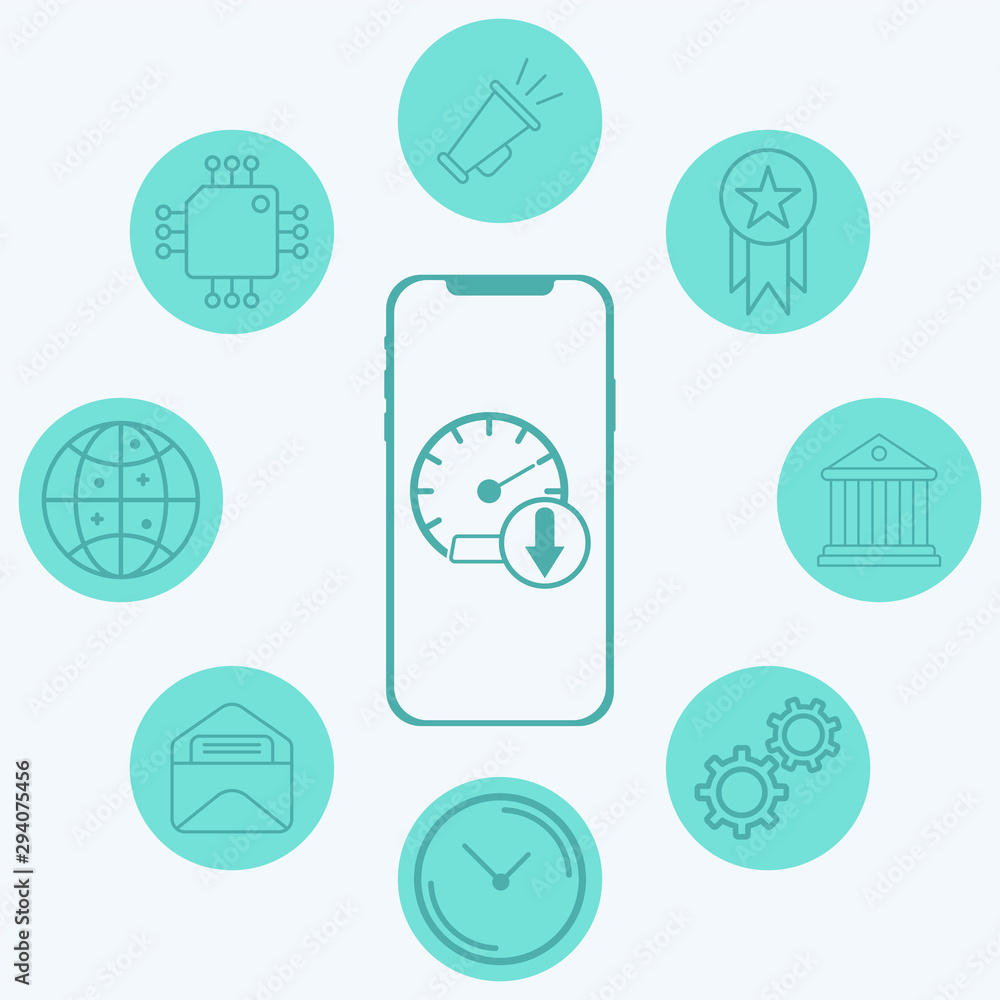 Download speed vector icon sign symbol Download speed vector icon sign symbol