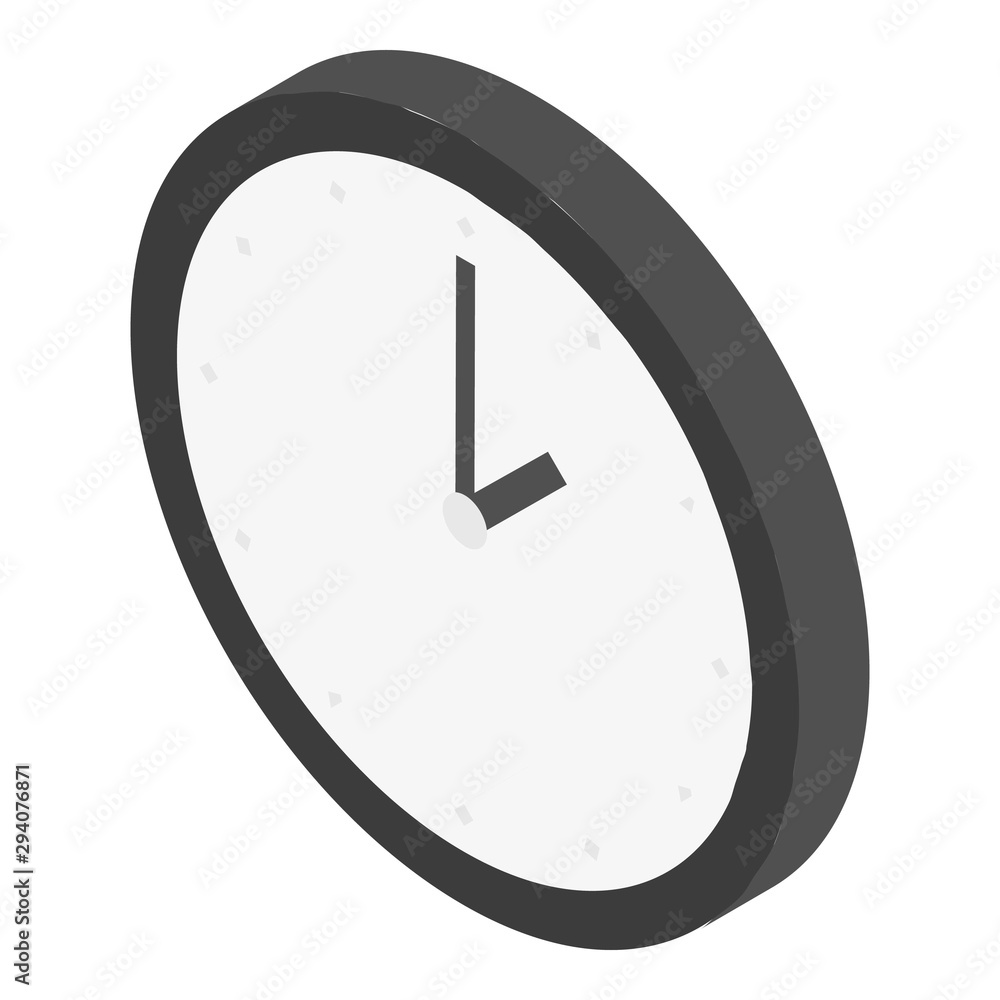 Wall clock icon. Isometric of wall clock vector icon for web design isolated on white background Wall clock icon. Isometric of wall clock vector icon for web design isolated on white background