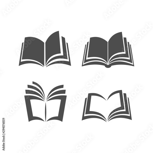 Open books set icon logo