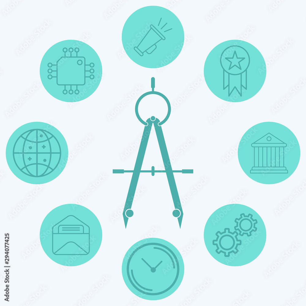 Drawing compass vector icon sign symbol Drawing compass vector icon sign symbol