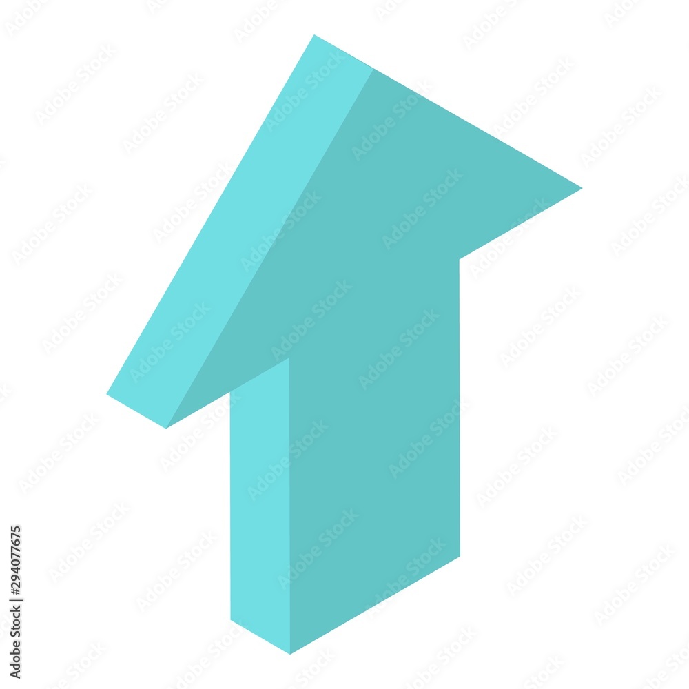 Green arrow up icon. Isometric of green arrow up vector icon for web design isolated on white background Green arrow up icon. Isometric of green arrow up vector icon for web design isolated on white background