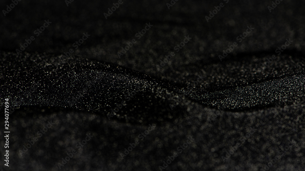 Black  silk lurex fabric background or texture